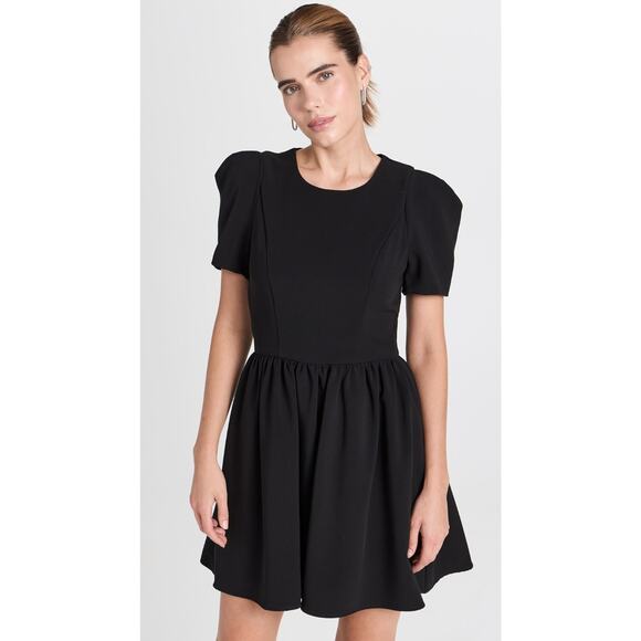 NWT Black Halo Black Crepe Chadwick Mini Dress Short Sleeve Round Neck Size 6 - Picture 16 of 16